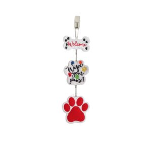 Pawprint Welcome Wipe Your Feet Wall Hanger