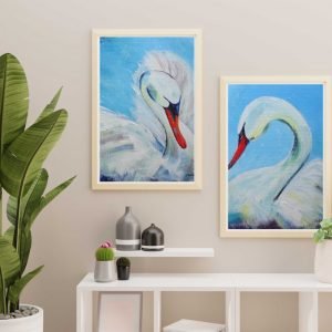 Painting Art Kit for couples " Pair of swans"